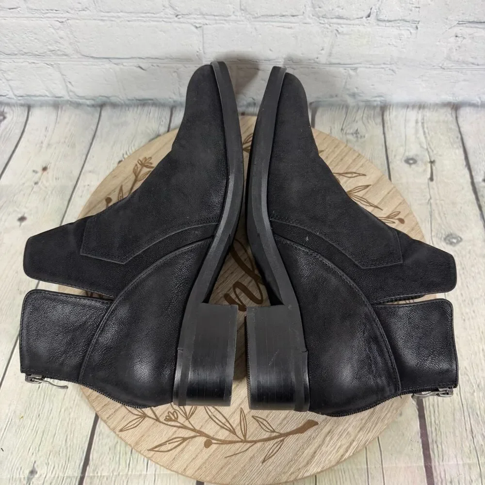 Corkys Boutique Western Ankle Booties Women Size 9 Black Side Zip Block Heel